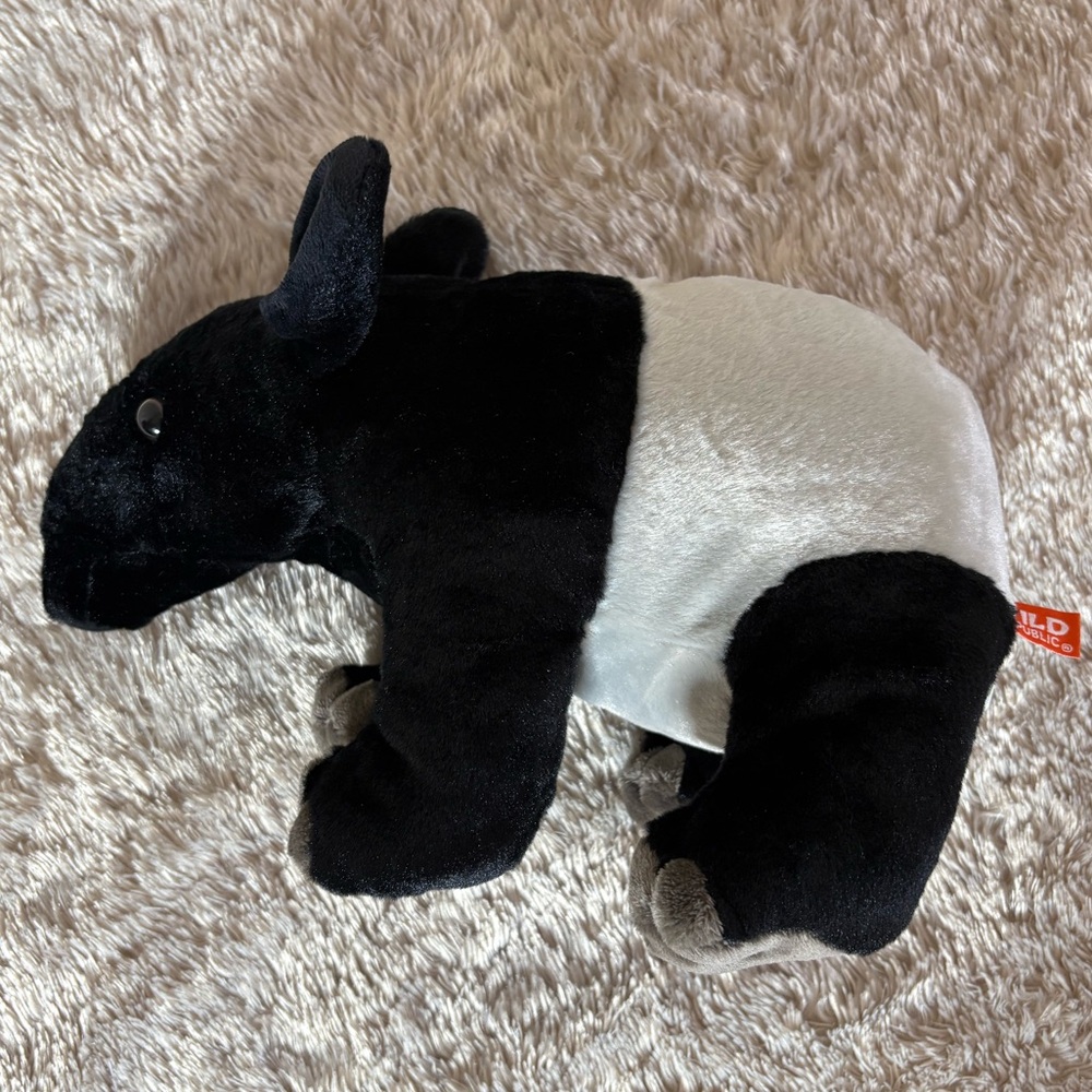 Cute Black and Gray Plush Animal Toy